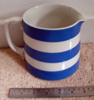 Buy 1930's T G Green Cornishware Large Dreadnought Blue & White Jug • 19.95£