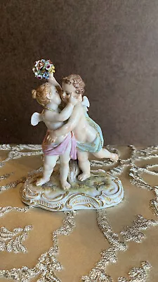 Buy Antique 19th C. Meissen Porcelain Figurine Of Two Cherubs Kissing  - Model 2986 • 450£