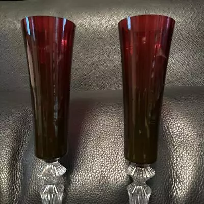 Buy Baccarat Mille Nuits Red Flutissimo Champagne Glass Set Of 2 Fruitissimo No Box • 441.12£