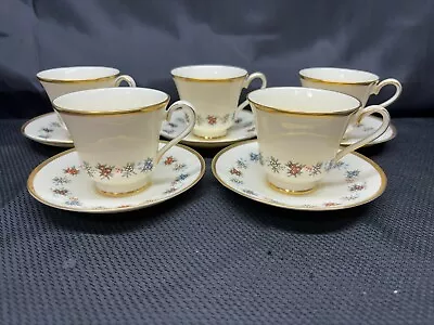 Buy Minton  MIRABEAU  England ~ Bone China ~ Set Of 5 ~ Cups & Saucers ~ 3  Tall • 37.27£