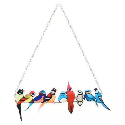 Buy  Bird Ornaments Stained Glass Hanging Unique Decoration Rural • 9.68£