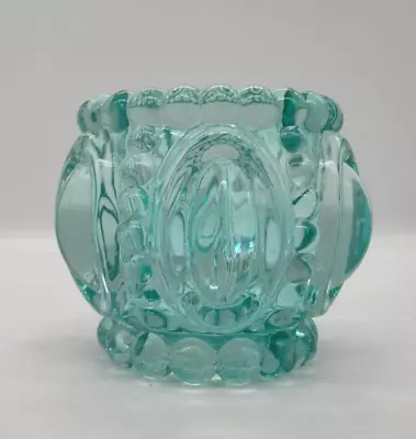 Buy Aqua Teal Blue Bubble Lantern Look Art Glass Candle Holder Boho Cottage Core • 14.90£