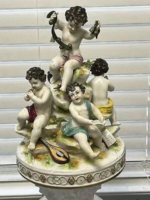 Buy ANTIQUE DRESDEN FIGURINE ~CHERUBS Aelteste Volkstedter Porzellanfabrik • 277.72£