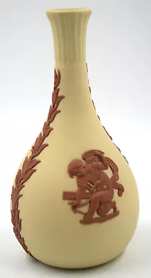 Buy Rare Wedgwood Jasperware Jasper Terracotta On Primrose Yellow Vase 5.5  Society • 45£