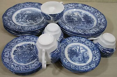Buy (20) Wedgwood Liberty Blue Dinnerware 20 Pieces Place Set Service For 4 England • 280.07£