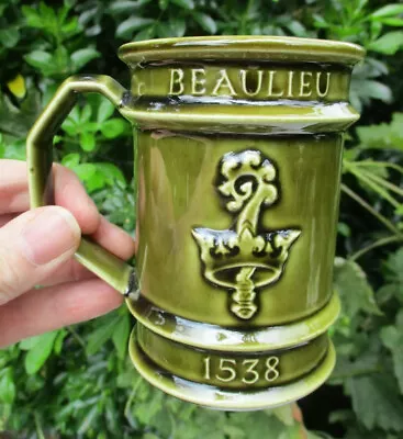 Buy Superb Vintage Holkham Pottery Beaulieu Abbey Green Glaze Mug Tankard • 10£