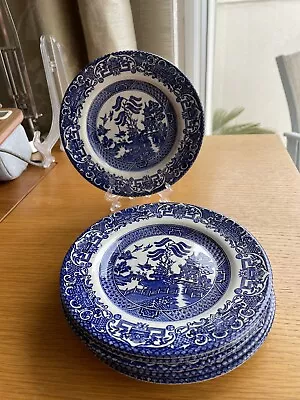 Buy Set Of 6 English Ironstone Tableware (EIT)  Willow Pattern Tea Plates 17 Cm Dia • 24.50£