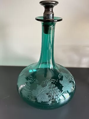 Buy Antique Georgian Cut Green Glass Decanter • 40£