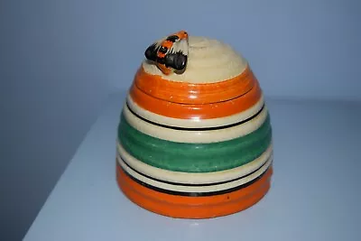 Buy A Rare Clarice Cliff Bee Hive Preserve Pot & Lid  Liberty Bands  Pattern 1930 • 195£