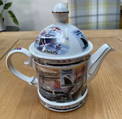Buy Vintage  Tea Pot James Sadler “History Of Travel” Queen Mary Tea Pot • 12£