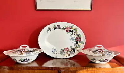 Buy Vintage Wood And Sons Ashbourne Platter With Two Tureens • 29.99£