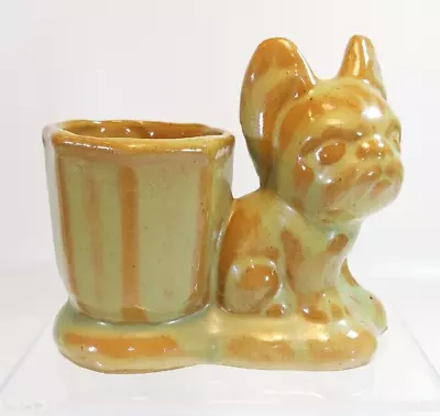 Buy French Bull Dog BR Stoneware Pottery Burton Spill Vase Planter Vintage Decor • 18£