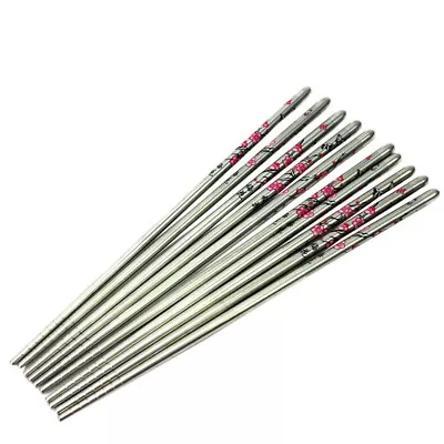 Buy  5 Pairs Flower Chopsticks Korean Utensils Floral Pattern Asian Tableware • 9.38£