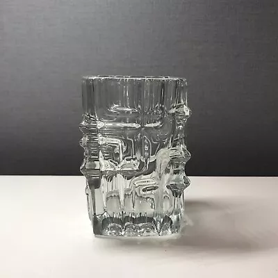 Buy Vintage MCM Rosice Sklo Union Square Glass Brutalist Vase Vladislav Urban 14cm • 24.99£