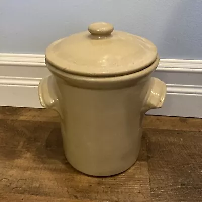Buy Vintage Ceramic Crock Pot Pearsons Of Chesterfield Stoneware Handles Lid 1 Gal • 28.01£