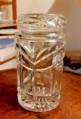 Buy Vintage Cut Glass Sweet Jar With Lid (1950s) • 14£