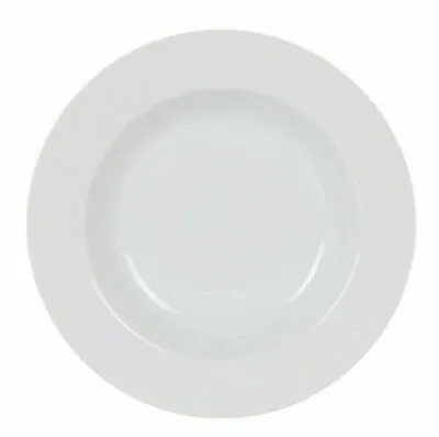 Buy 4x  WHITE Porcelain Round SOUP PLATE Pasta Dinner Plate 22CM • 6.99£