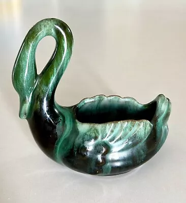 Buy Blue Mountain Pottery Canada Green Black Small Swan Trinket Dish • 14.91£