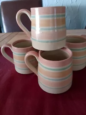 Buy Grays Pottery - ART DECO Set Of 4  Hand Painted Mugs A1772  C1934 • 25£