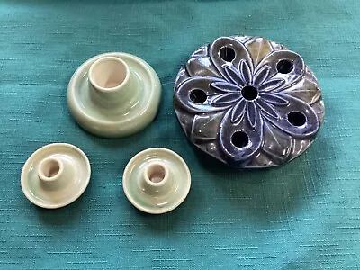Buy 4 Old Wade Green Candle Holders, Water Lily & 3 Others • 15£