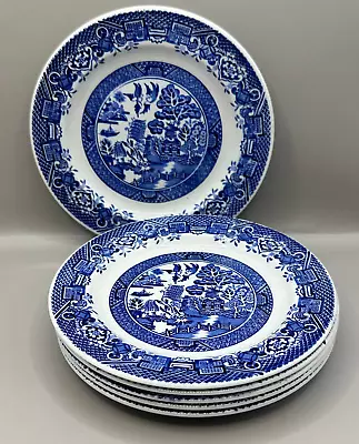 Buy Wood & Sons Woods Ware Willow Blue And White Set Of 6 X Tea / Side Plates. • 12.74£