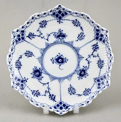 Buy Royal Copenhagen Porcelain Blue Fluted Full Lace Tea Saucer 1130 Mint & Unused! • 40£