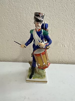 Buy Vintage Antique German Dresden Porcelain Military Drummer Figurine • 181.73£