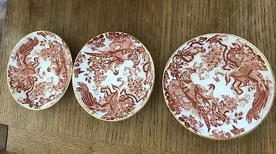 Buy 3x Saucers Royal Crown Derby  Red Aves English Bone China D:12cm  • 24.99£