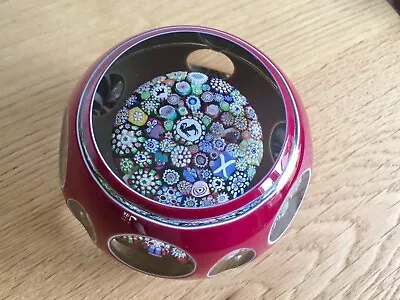 Buy Vintage Scottish John Deacons JHD Overlay Millefiori & Animals Glass Paperweight • 46£