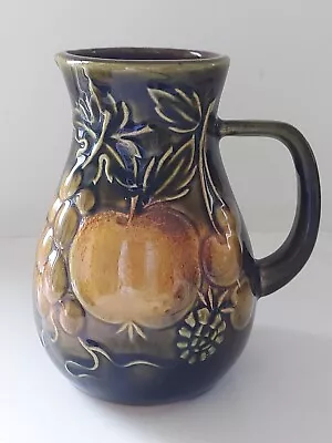 Buy Scheurich West German Pottery Jug 419-14 Pitcher Vintage Raised Fruit Pattern • 22£