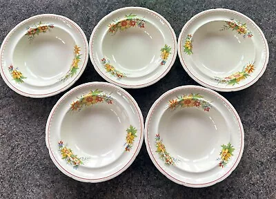 Buy Vintage Swinnertons Staffordshire England Majestic Vellum Old England Bowls X 5 • 15£