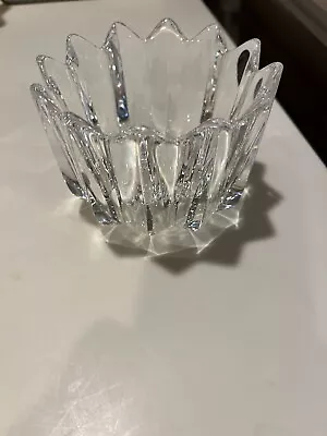 Buy Orrefors Crystal Scalloped Clear Glass Stylized Flower Vase Mid Century Modern • 23.30£