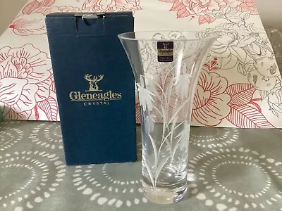 Buy Gleneagles Crystal Hand Cut Glass Vase, Fushia,  18cm Tall • 10£