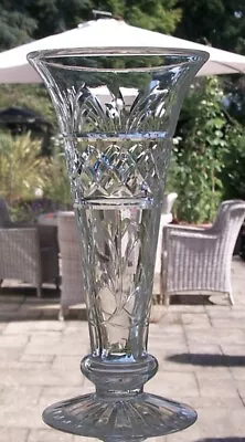 Buy Vintage STUART Lead Crystal IMPERIAL Cut Glass Footed Trumpet Vase  -  22.5cm • 20£