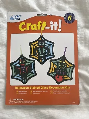 Buy  Pack Of 6 Halloween Stained Glass Decoration Kits Arts & Crafts • 4£