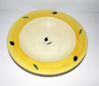 Buy Poole Pottery Fresco Pattern Coupe Pasta Or Soup Bowl 25cm Dia With Yellow Rim • 10.25£