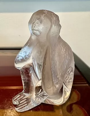 Buy Signed DAUM France Monkey “ Hear No Evil “ Crystal Art Glass Figurine • 124.25£