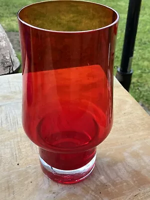 Buy Vintage Riihimaki Tamara Aladin Red Art Glass Vase 1960s Scandinavian • 24£