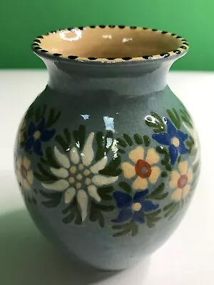 Buy Antique Vintage Signed By Anton Lang (1875-1938) Pottery Vase With Flowers • 186.39£