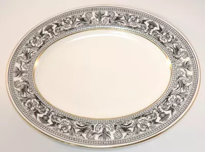 Buy Wedgwood 13 3/4  Florentine Black Dragons Oval Serving Platter 1st W4312 VGUC • 29.99£