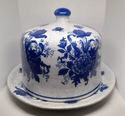 Buy Antique Cheese Dish Blue And White Transferware • 20£