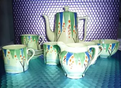 Buy Clarice Cliff Style Art Deco Coffee Set.  Vintage By Barker Bros / Lawleys • 60£