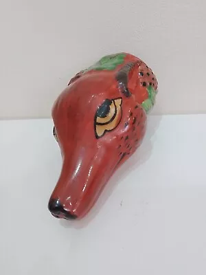 Buy Aesop's Fable Ceramic Fox Head & Grapes Stirrup Cup Antique 19th C Staffordshire • 79£