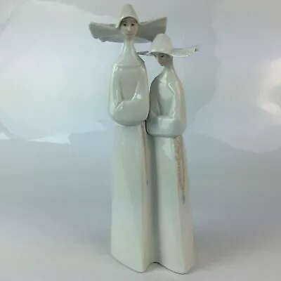Buy Lladro 4611 Porcelain Figurine Nuns With Rosary Beads Retired Handmade Spanish • 23£