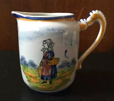 Buy H B Quimper Faience Breton Peasant Hand Painted Milk Jug Signed  • 12.90£