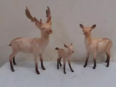 Buy Beswick Deer Family Stag Doe Fawn Decorative Standing Figurines Gloss Vintage • 68£