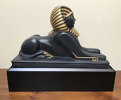 Buy Franklin Mint Sovereign Of The Nile Fine Black Porcelain Egyptian Sphinx Statue • 163.09£