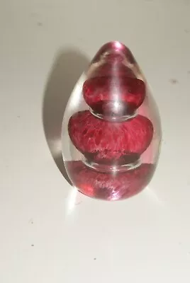 Buy Vintage Wedgwood Red Clear Art Glass Paperweight • 12£