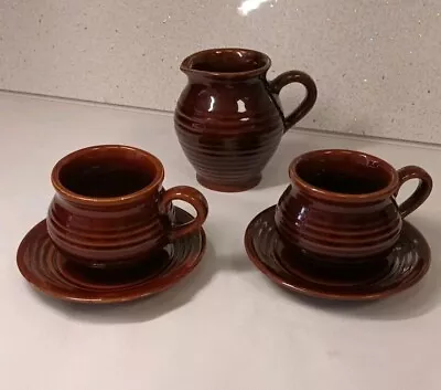 Buy Vintage Denmead Pottery Bundle Jug X1, Cup X2 & Saucer X2 • 25£