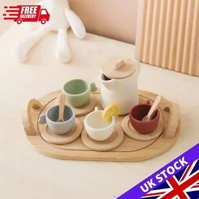 Buy 9pcs/10pcs Pretend Play Tea Set Wooden Tea Set Play Food Playset For Kids • 11.59£